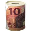 CUCUBA Barattolo Salvadanaio Soldi Carta Moneta Banconote in Latta Metallo non Apribile (Banconota da 10 euro) 11 x 8,5 cm