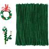 GXGM 200 Pezzi scovolini Colorati per lavoretti, scovolini per lavoretti,Scovolini Filo di Ciniglia 30 cm in Peluche per Artigianato Fai da Te e Decorazione（Verde Scuro）