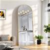 Yeutre Specchio da terra 162 x 53 cm Specchi a figura intera arcuati con cornice in metallo Specchio integrale Specchi inclinabili o da appendere per soggiorno, camera da letto, ingresso (Dorato, 162