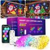 Generico Tenda Luminosa Intelligente 400 RGB LEDs con Telecomando (2m*2m) | Tenda Luminosa Intelligente Natalizia da Esterno,Catena Luminosa Esterna con App, Motivi DIY,Ideale per Decorazioni Natalizie