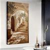 SDVIB Quadro su tela moderno e rustico con arco, ulivo e vaso, stampe su tela in stile mediterraneo per l'arredamento del soggiorno (60x120 cm/Senza cornice)