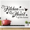 wall4stickers Kitchen is The Heart of the Home - Adesivo da parete in vinile con citazione e scritta in lingua inglese Love per credenze, frigo e vetri, con citazioni, cuori, cucine, decorazioni murali