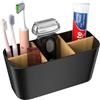 Noxtioanip Porta Spazzolini Bagno in Plastica, Porta Spazzolino Elettrico | Organizer da Bagno, Porta Spazzolini Elettrici con 5 Scomparti Regolabile per Il Bagno, Casa, Ufficio (Nero)