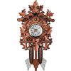 Ekrfxh - Orologio a cucù da parete, tradizionale, in legno, chalet, artigianale, al quarzo, decorazione murale, con suono di campana e sveglia, stile retrò (E)