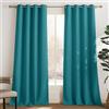 PONY DANCE Tende Oscuranti con Anelli per Salotto 2 Pezzi L140 x A240 cm | Blu Pavone, Termiche Isolanti Caldo e Freddo, per Camera da Letto, Anti-UV, OEKO-TEX, Blackout, Privacy, Decorazione