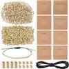 SUNNYCLUE Kit per La Creazione di Braccialetti con Codice Morse: 1600 perlina con Codice Morse Perline Rotonde In Plastica Dorata Cordino In Cotone Cerato Da 2 metri 16 cartoncini di Carta per La Crea