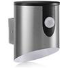 Auraglow Luce di Sicurezza a Batteria Acciaio Inox, Sensore Movimento | Applique cilindrica PIR senza fili, IP44, bianco freddo, 30 secondi di accensione, per ingresso, garage e vialetto