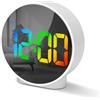 Lafocuse Sveglia Digitale da Comodino con Rotonda Display LED Curvo, 2 Allarme, 4 Luminosità Regolabile, Snooze, Orologio da Tavolo Digitale per Camera da Letto, Colorato