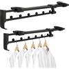 Toolzia Confezione da 2 aste appendiabiti estraibili, 35-60 cm, asta telescopica regolabile per armadio, con ganci, asta salvaspazio per appendere vestiti, cappotti e pantaloni (35 cm)