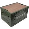 Dpofirs Scatola Portaoggetti Pieghevole con Coperchio in Legno in Materiale PP, Scatola Pieghevole da 50 Litri di Grande capacità, Scatola da Campeggio con Porta Apribile a 5 Vie, Design