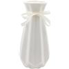 CiciIng Vaso bianco alto 20 cm, vaso di fiori moderno in ceramica con nastro colorato, vaso decorativo per erba della pampa, vaso geometrico per casa, soggiorno, tavolo da pranzo, ufficio, decorazione