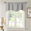 SMITHOOM Mantovana Classico Tinta Unita Corta Tenda a Pacchetto per Cucina Camera da letto Balcone Lavanderia 132x46cm Grigio chiaro