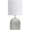 Aigostar Lampada da Comodino， Moderna Lampada da Tavolo Base in Ceramica Paralume in Stoffa， Attacco E14， 13 * 13 * 26 cm Cavo 1.3 Metri， Design Vintage.