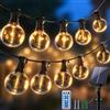 WALCHO Catena Luminosa Esterno Solare,11M/36Ft 20+2 G40 LED Luce Calda | Luci Solari Giardino con Telecomando,Lampadine G40 IP44 Impermeabile,8 Modalità Lucine Dimmerabile per Gazebo Balcone