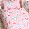 Price Right Home Set composto da copripiumino e federa per lettino singolo 120x150 cm, motivo: 'I Believe in Unicorns',rosa