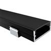 Alumino Profilo in alluminio a LED nero, 200 cm, profilo a parete, copertura nera + accessori, per strisce LED fino a 20 mm, compatibile con Philips Hue, 2 m, per interni ed esterni, Bille