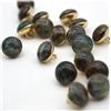 GIVBRO Bottoni Gioiello da Cucito Verdi 25 mm, 10 Pezzi, con Gambo, Ricambio | Cupola verde marmorizzata con bordo dorato dona un tocco elegante a camicie, cardigan, abiti, polsini e lavori creativi DIY