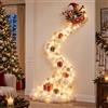 Generic Christmas Magic Trail Lampada da Muro, LED Caldi Bianco | Luce da Muro a Forma di Treno: locomotiva rossa e vagoni seguono un binario curvo, stile neve decorazioni natalizie parete