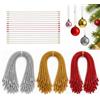 Cryptadg 300 Pezzi Cordino per Ornamenti Natale, 20cm Addobbi Corda | Cordino per Palline di Natale con Scatto, Corda per Ornamenti Alberi in Poliestere per Natale, Feste e Casa