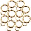 ANCLLO 20 pz 20 mm diametro interno tondo gancio a molla con foro fisso in lega di zinco cancello O Ring moschettone clip portachiavi accessorio fai da te oro chiaro