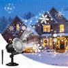 OUSFOT Proiettore Luci Natale Esterno con Effetto Neve Impermeabile 9 W | Senza Cambio di Pellicola, con Tre Opzioni di Montaggio, Adatto per Natale, Capodanno, Feste