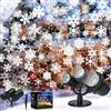 Forlivese Proiettore Luci Natale per Esterno, Proiettore Fiocchi di Neve 12 LED Luce con Trasformatore, 3 Motivi & Timer 24h Natale Esterno, Illuminazione natalizia per Giardino, Facciata di Casa