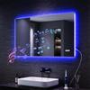 SONNI Specchio da bagno con illuminazione, 100 x 60 cm, specchio LED con Bluetooth e interruttore touch, dimmerabile, senza appannamento, 3 colori di luce regolabili, presa