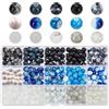 PH PandaHall Perle di Vetro Blu Nero, 15 colori 375pz 8mm Perline Braccialetto Blu Mare Opaco Acrilico Perline Distanziatori per L'Estate Halloween Orecchino Collana Braccialetto Creazione di Gioielli