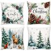 Bawetech 4 Pezzi Federe Cuscino, Federe Natalizie 45x45, Natale Decorazioni Casa | Federe Cuscini Divano 45x45, Design Bifacciale, Consistenza Morbida,Addobbi Natalizi per la Casa,il Soggiorno,Camera da Letto