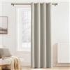 PONY DANCE Tenda Oscurante Termica da Interno per Camera da Letto | per Soggiorno, con Anelli, Porta, Antifreddo, Privacy, Anti-UV, Blackout, Finestre, Moderne, 1 Pezzo L 140 x A 240 CM, Natura