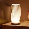 Focenat Lampada da Comodino Camera da Letto, Lampade Comodino Moderne, Lampada Dimmerabile con Paralume in PLA, Base in Legno, Lampada da Tavolo LED, per Camera da Letto, Soggiorno