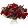 AuraNova 4 Mazzi Fiori Artificiali, Bouquet Di Rosso Finte Con Rose In Seta, Fiori Rosa Dall'Aspetto Naturale Per Decorazione Matrimonio, Festa, Centrotavola, Casa E Composizioni Floreali