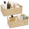 Vkwcck Cestini vimini (Set da 2) - Cestino portaoggetti bagno con manici | Set 2 cestini portaoggetti bagno: cestino vimini ideale come cestino portaoggetti e cestini vimini decorativi!