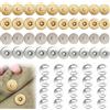 CALLYSONIC 20 tasche magnetiche da 14 mm e 18 mm, bottoni magnetici senza cuciture, chiusura a tasca per borse, portafogli, cappotti, giacche, giacca a vento (argento oro) (oro argento)