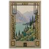H3B8U2Y5 Villaggio lacustre italiano Quadro su Tela 20x30in Accento Casa | Vista dalla finestra sulla montagna, Stampa su Tela Ingresso, Dettaglio Paesaggio, Corridoio, Inchiostro Asiatico, 20x30in