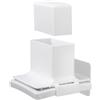 GANAZONO Porta Saponetta da Muro senza Fori, Grattugia Sapone | Acciaio Inossidabile e Plastica, Drenaggio Automatico, Montaggio a Parete, Bianco, Bagno e Doccia