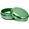 OVADA Barattolo in metallo per erbe, pillole e spezie, inodore e impermeabile, in metallo di alluminio, scatola per il trasporto di alta qualità, design pulito (verde, 55 x 23 mm)