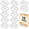 Mutualsign Supporti per cartelli in acrilico, 12 pezzi, Supporti per segnaposto in acrilico, 5,5 cm, supporto trasparente con fessura per biglietti per messaggi, nomi, menu, numeri