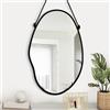 Gosider Specchio da parete asimmetrico, cornice nera, moderno e unico, decorativo, artistico, da appendere, per camera da letto, bagno, soggiorno, ingresso, corridoio