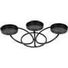 DOITOOL Ferro Nero Candelabro a Tre Bracci Coppe in Vetro | Stile Europeo Retrò, Base Rotonda Conica, per Tavoli di Caffè e Banchetti