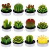 FANTESI DraguimeL 12 Pcs Candele di Cactus, Fatto a Mano Delicato Tealight Candele di Cactus Mini Candele Succulente Piante per Decorazione Casa Festa Natale Matrimonio Regali (red)