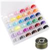 HIKPACKER 36 Pezzi Filo Della Bobina per Macchina da Cucire Plastica per Cucire, DIY | Bobine per Macchina da Cucire con Il Filo 36 Colori, Set di Bobine Pre-avvolte in Colori Assortiti con Scatola Trasparente