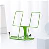 MSDADA-Supporto da Lettura con Staffa in Metallo, Multifunzione, Regolabile, per Studio, Libro, Riviste, Menù, iPad, Ricettario, Note, Ufficio, Scuola, Prezzo Studentesco (Verde)