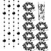 IOPJLK 18 Pezzi Stringa di Perle Artificiali per Candele Galleggianti, Fili di Finte Perle per Il Riempimento di Vasi, per Decorazioni per la Casa e per Matrimoni, Accessori per Capelli da Sposa (Nero)