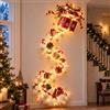 Generic Christmas Magic Trail Lampada da Muro, LED Caldi Bianco | Luce da Muro a Forma di Treno: locomotiva rossa e vagoni seguono un binario curvo, stile neve decorazioni natalizie parete