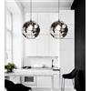 TOT ELECTRIC Lampadario a sospensione mappamondo E27 in metallo Nero sfera geografica globo sospeso pianeta terra