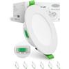 HOMEOW Faretti Led da Incasso per Cartongesso 5W, Diametro Foro 68mm - 90mm | 25mm Ultrasottili, IP44 Faretti Led Soffitto, Regolabile Calda 2700K, Neutro 4000K e Freddo 6000K, Set di 6