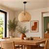 Generico Lampadario in Bambù Intrecciato - Ø35xH26 cm | Design Naturale 1205251700 Etnico Vimini Paglia Rattan