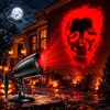 RYJJEEST Proiettore Halloween Esterno LED, Proiezione 3D Teschio Rosso Dinamico, Lampada Decorativa Impermeabile con Picchetto da Giardino, Luce per Parete Finestra Casa Cortile e Festa Halloween
