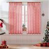 MRTREES tende natalizie Tende rosse con motivo albero di Natale dorato lunghe 137 cm e larghe 140 cm Tende corte per soggiorno, camera dei bambini, negozio, cucina, set da 2